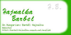 hajnalka barbel business card